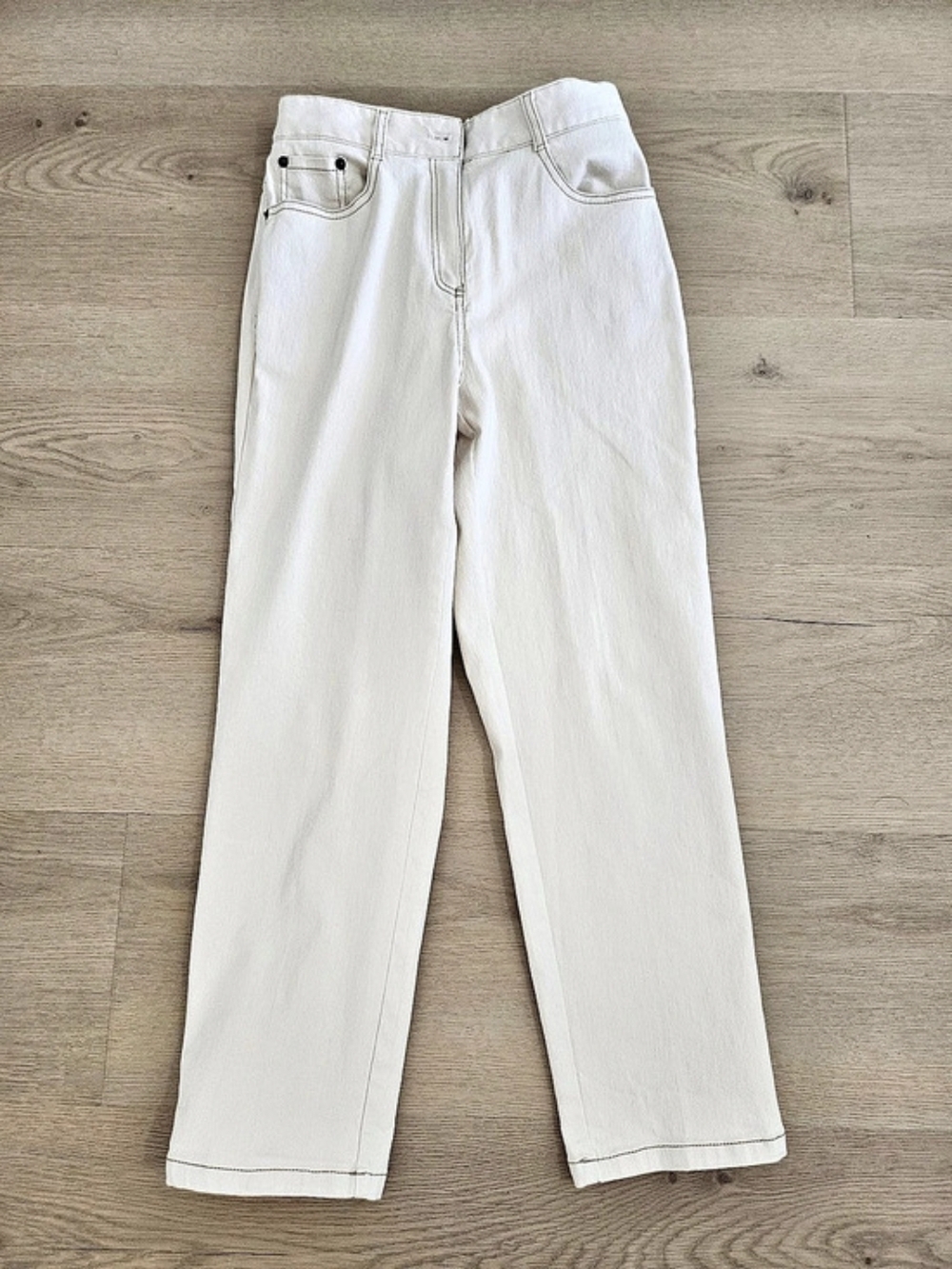 New Osborn Cotton Straight Leg Cargo Jogger Pants in Ivory Size 2 Or 4 Small